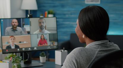 Student in a virtual class