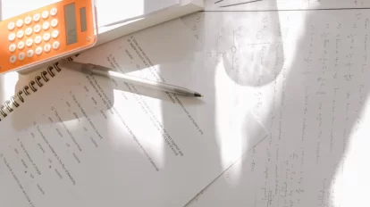 Top view of reviewers for an upcoming exam