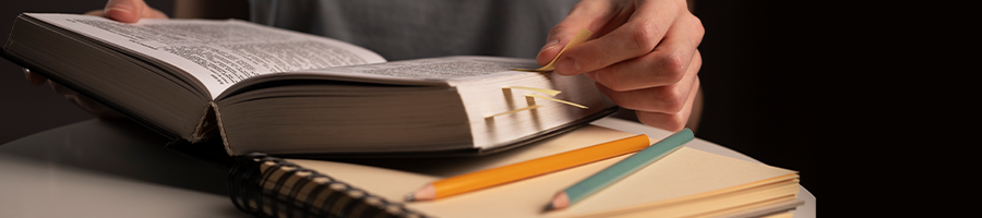 book and pencils