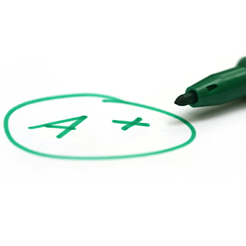 green maker with A+ written paper