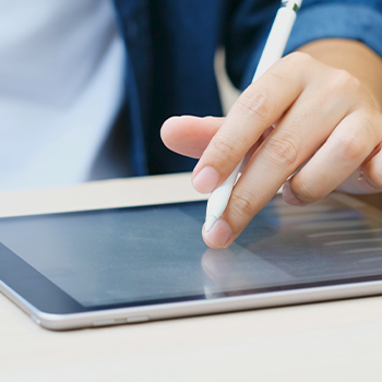 person using an ipad
